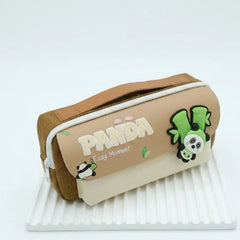 3D Panda Graphic Double Zip Pouch