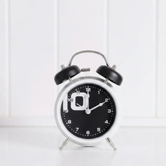 Retro Black Analog Twin Bell Alarm Clock Classic Desk Decor
