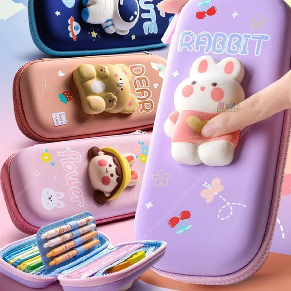 Cute Squishy 3D Character Pencil Pouch – Kawaii Style