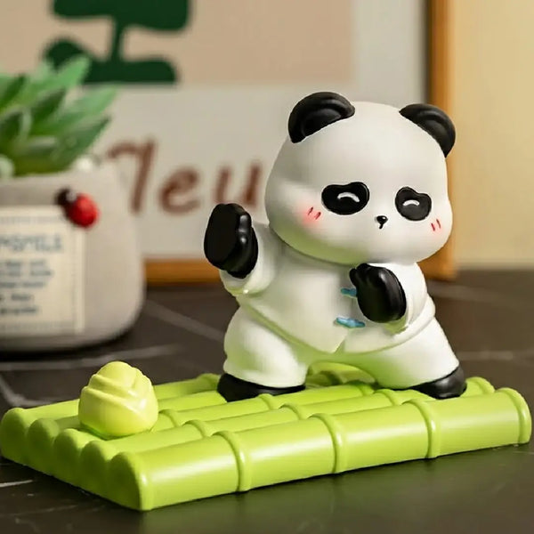 Cute Pushing Kung-fu Panda Phone Holder Table Decor