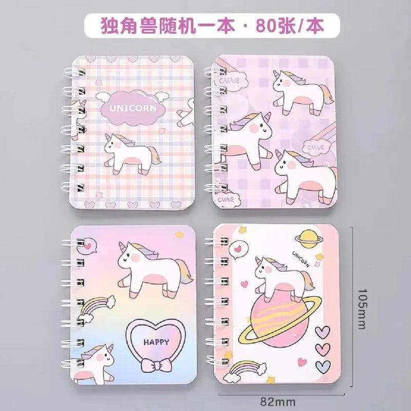 Kawaii Unicorn Illustration- Aesthetic A7 Mini Spiral Notepad