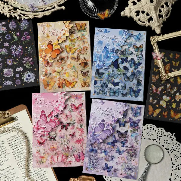 Butterfly Sticker Sheets with Floral Designs