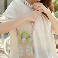 Retro Ikat Pattern Handwoven Style - Mini Crossbody Bag