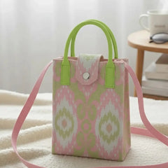 Retro Ikat Pattern Handwoven Style - Mini Crossbody Bag