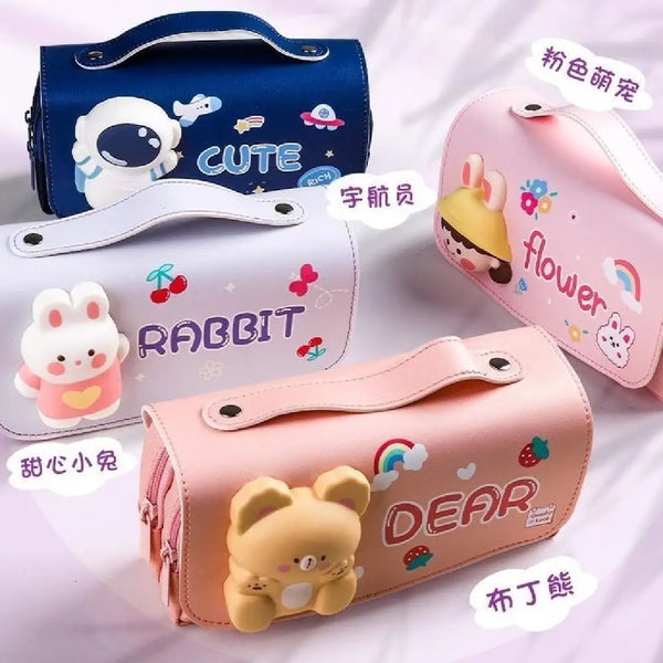 Cute Cartoon Pencil Pouch – 3D Character Design