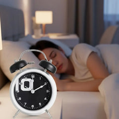 Retro Black Analog Twin Bell Alarm Clock Classic Desk Decor
