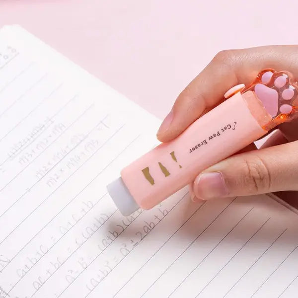Cat Paw Retractable Eraser – Portable Rubber Stick for School & Art