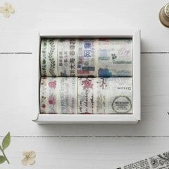 Vintage Botanical Washi Tape 10 Rolls of Decorative Collection Set