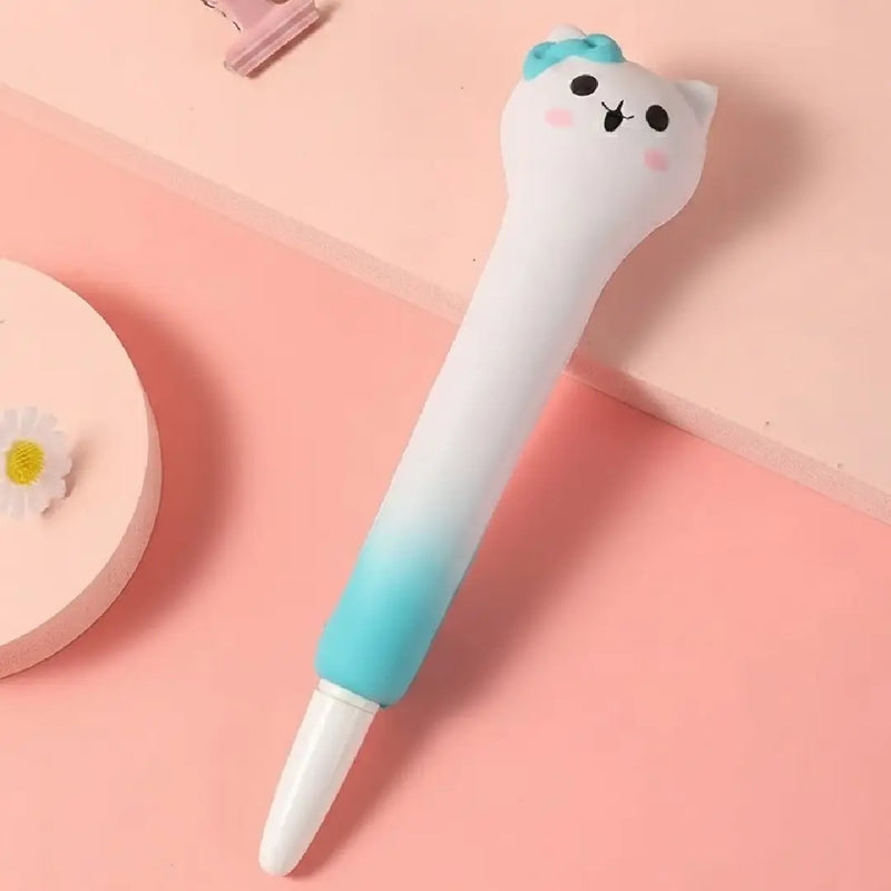 Kitty Blue Squishy Gel Pen Cute Desk Accessory