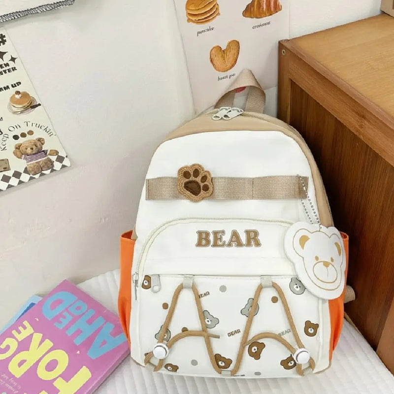 Cute Teddy Theme Backpack Everyday Use Bag