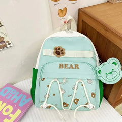 Cute Teddy Theme Backpack Everyday Use Bag