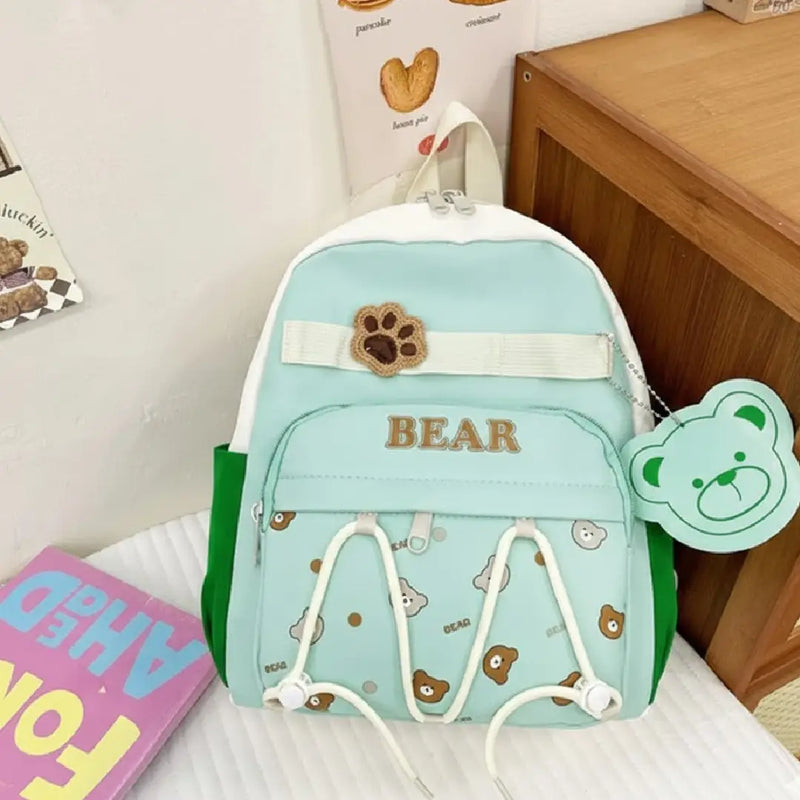 Cute Teddy Theme Backpack Everyday Use Bag