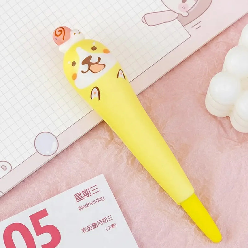 Yellow Puppy Squishy Gel Pen Cute Desk Accessory