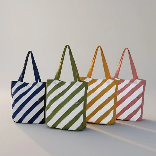 Korean Style Color Line Tote Bag – Trendy Fashion Design