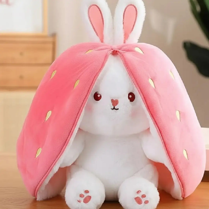 Kawaii Bunny Rabbit Plush Toy with Fruit Hood 25 cm