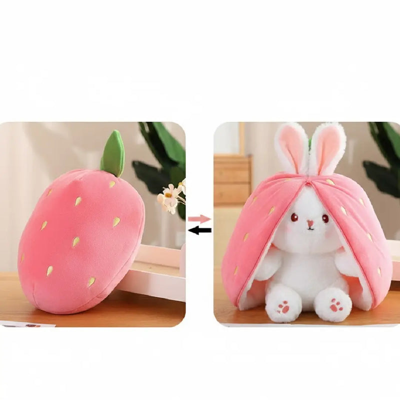 Kawaii Bunny Rabbit Plush Toy with Fruit Hood 25 cm