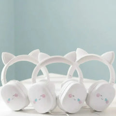 Kawaii Cute Cat Ear Wired Headphones with Comfortable Fit