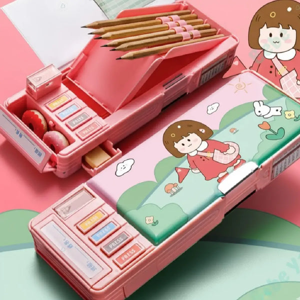 Kawaii All-in-One Stationery Magnetic Pencil Box