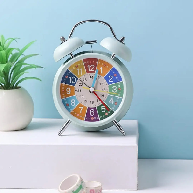 Vintage Style Twin Bell Clock Loud Alarm & Built-in Backlight Pastel Green