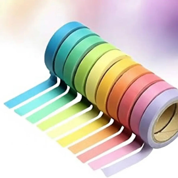 Aesthetic Rainbow Gradient Washi Tape - 10 Pack