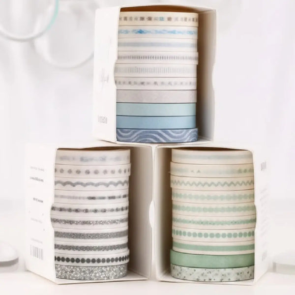Minimalist Patterns & Gradients Washi Tape Collection 10 Rolls Set