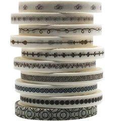 Minimalist Patterns & Gradients Washi Tape Collection 10 Rolls Set
