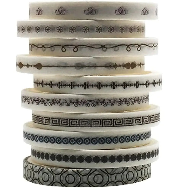 Minimalist Patterns & Gradients Washi Tape Collection 10 Rolls Set