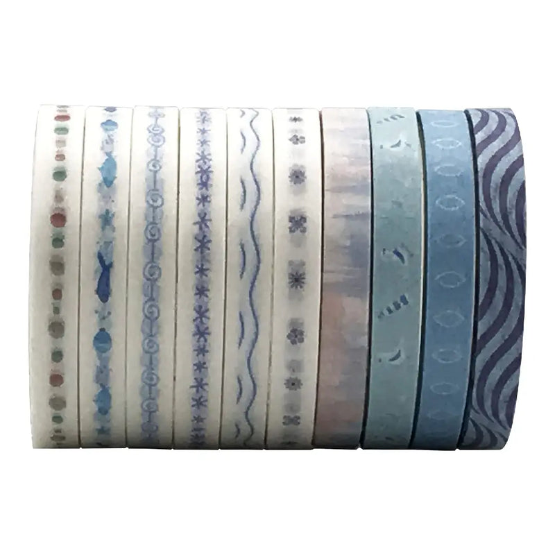Minimalist Patterns & Gradients Washi Tape Collection 10 Rolls Set