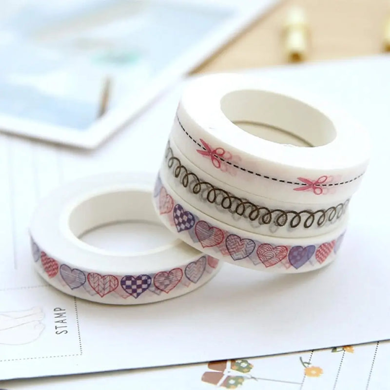 Multi-Patterned Washi Tape 5 Rolls Collection Set