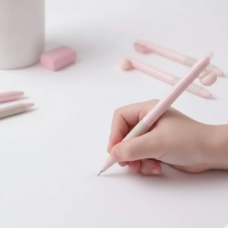 Aesthetic Pastel Pink Heart Gel Soft Grip Pens