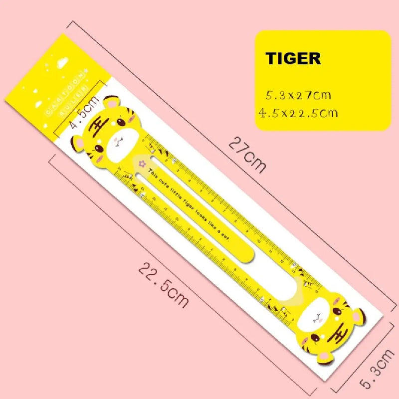 Kawaii Animal Clip-On Rulers – 2-in-1 Bookmark & 15cm Measuring Tool