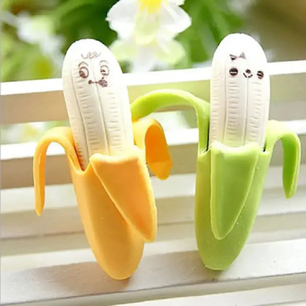 Creative Banana Fruit Erasers – 2PCS Cute Stationery