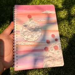 3D Pastel Garden Illustration - Aesthetic Cover A5 Spiral Notebook
