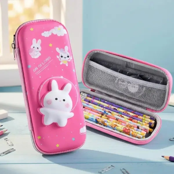 Kawaii Bunny 3D Pencil Case - Large Capacity Organizer