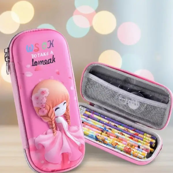Cute 3D Cartoon Pencil Case – Shockproof Stationery Organizer