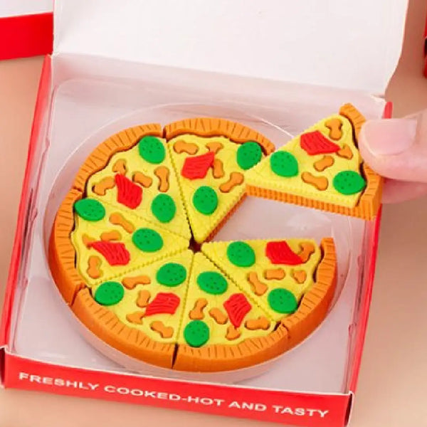Pizza Slice Shaped Erasers Realistic Food Design