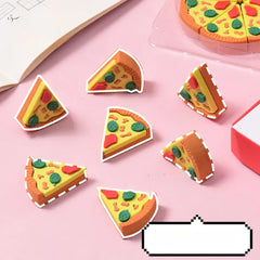 Pizza Slice Shaped Erasers Realistic Food Design