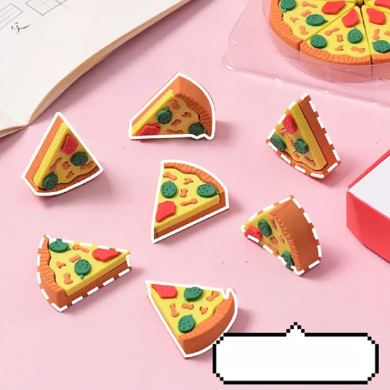 Pizza Slice Shaped Erasers Realistic Food Design
