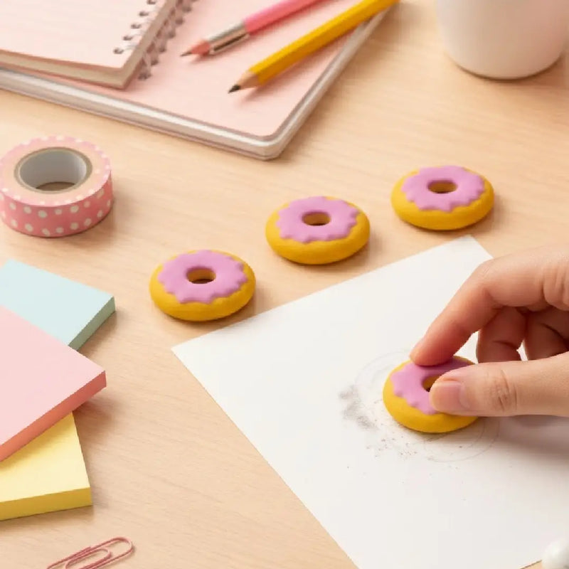 Cute Donut Shape Eraser – Adorable Dessert Style Eraser