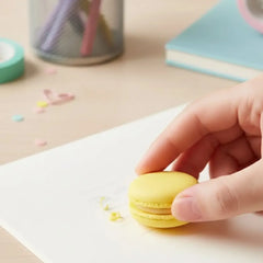 Cute Macaron Shaped Pencil Eraser Sweet Dessert Design