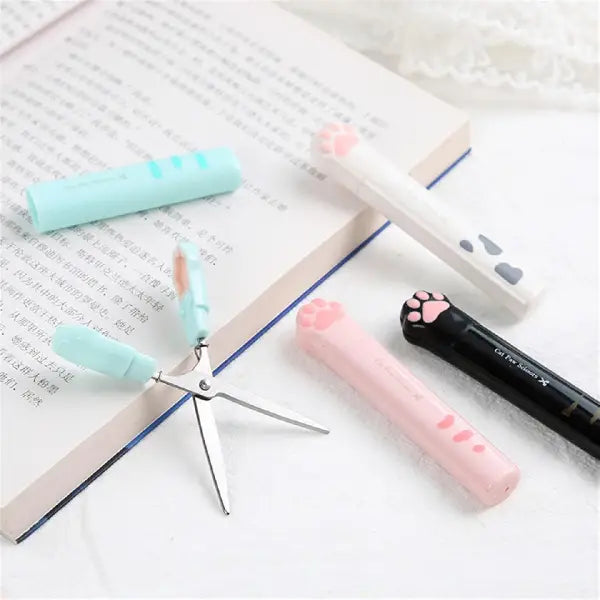 Kawaii Cat Paw Portable Scissors - Aesthetic Desktop Stationery
