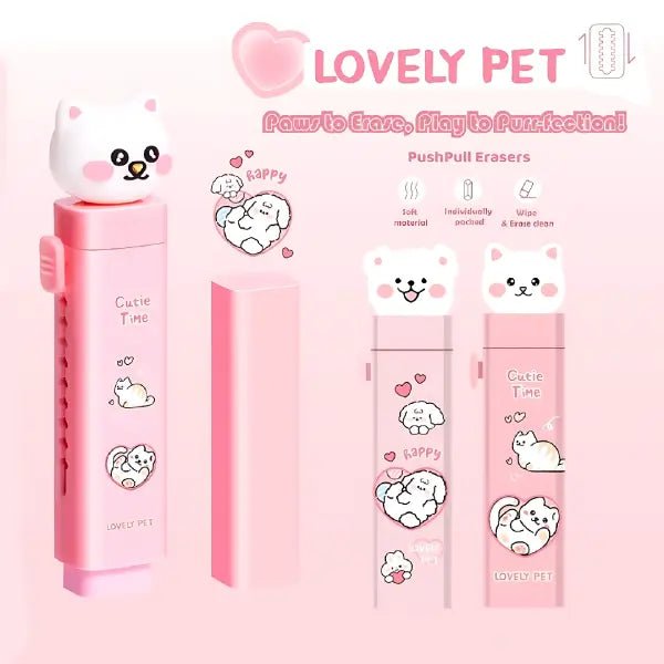 Lovely Pink Kitty Eraser Soft Rubber Design