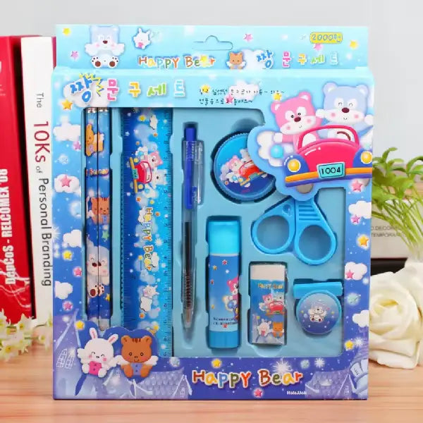 Happy Bear Cartoon Pattern Kawaii Stationery Kit Set