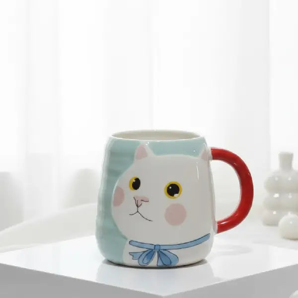 Adorable Kitty Face Mug – Pastel Ceramic Tea Cup, Cute Home & Gifting