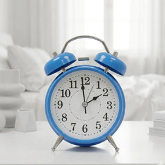 Vintage-Style Twin Bell Alarm Clock Loud Alarm & Built-in Backlight-Blue