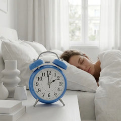 Vintage-Style Twin Bell Alarm Clock Loud Alarm & Built-in Backlight-Blue