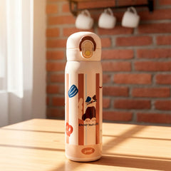Animal Series Insulated Water Bottle with Built-in Straw