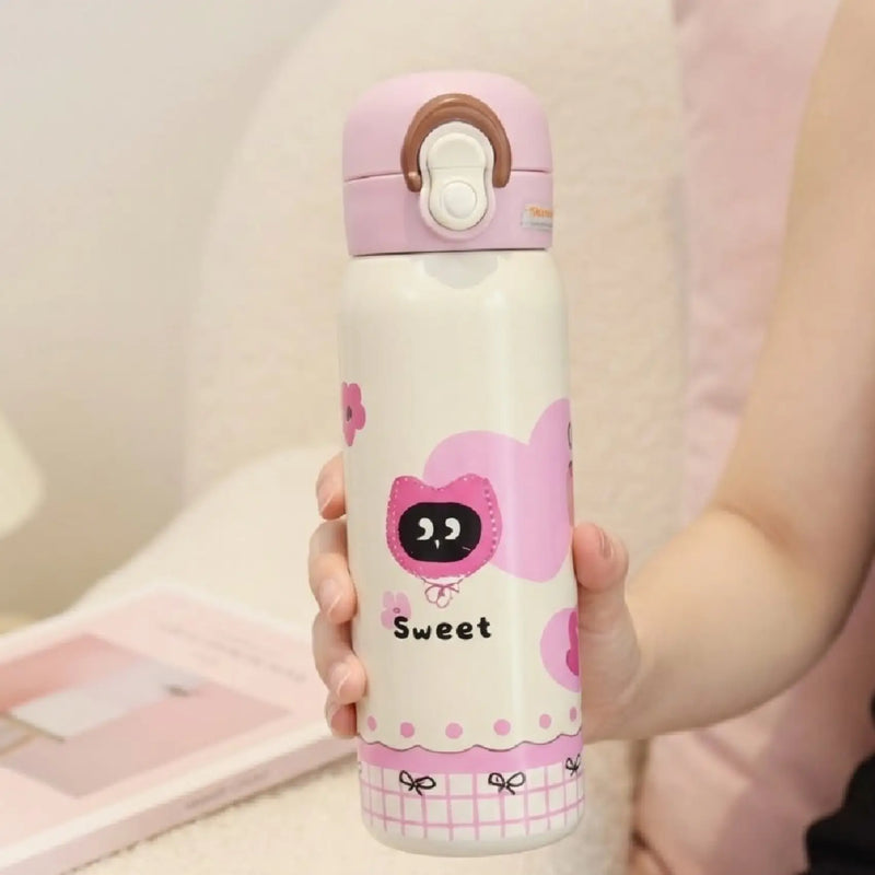 Animal Series Insulated Water Bottle with Built-in Straw