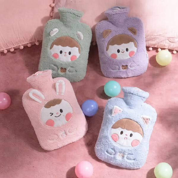 Hot Water Bag with Cartoon Design Soft Cover - 1000ml