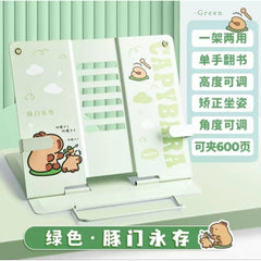 Adjustable Capybara Reading Stand / Book Holder - Green